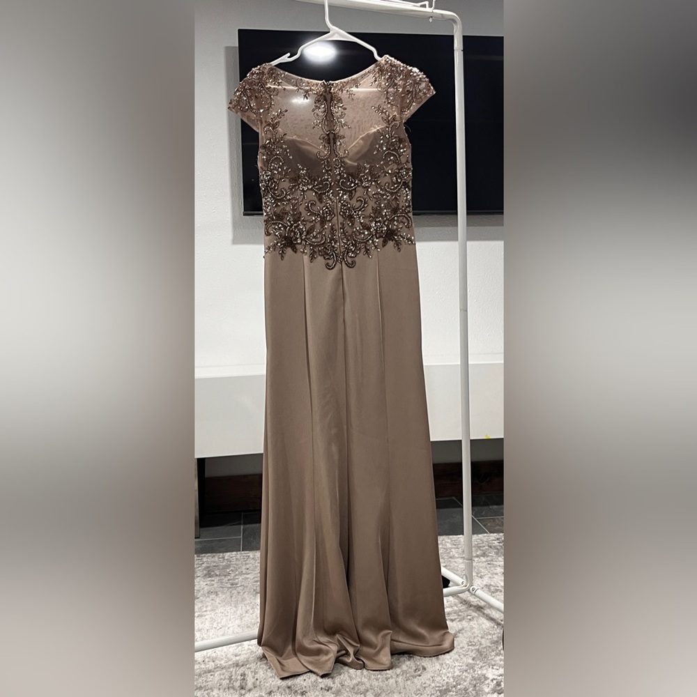 Elegant Brown Embellished Gown